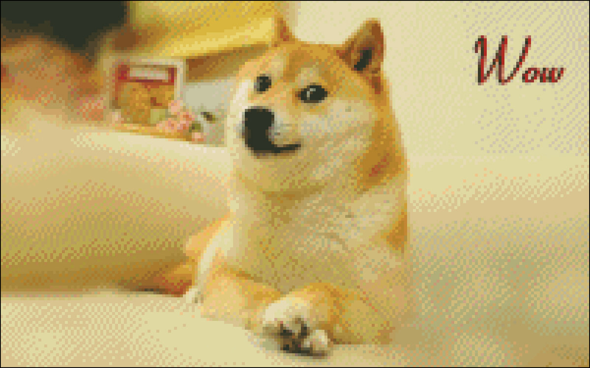 Ширина 200 крестиков, 90 цветов