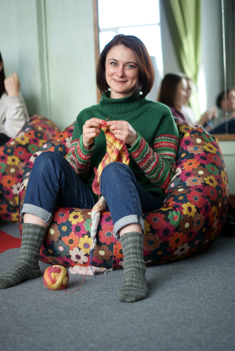 На встрече с подругами-вязальщицами (фото из личного архива)