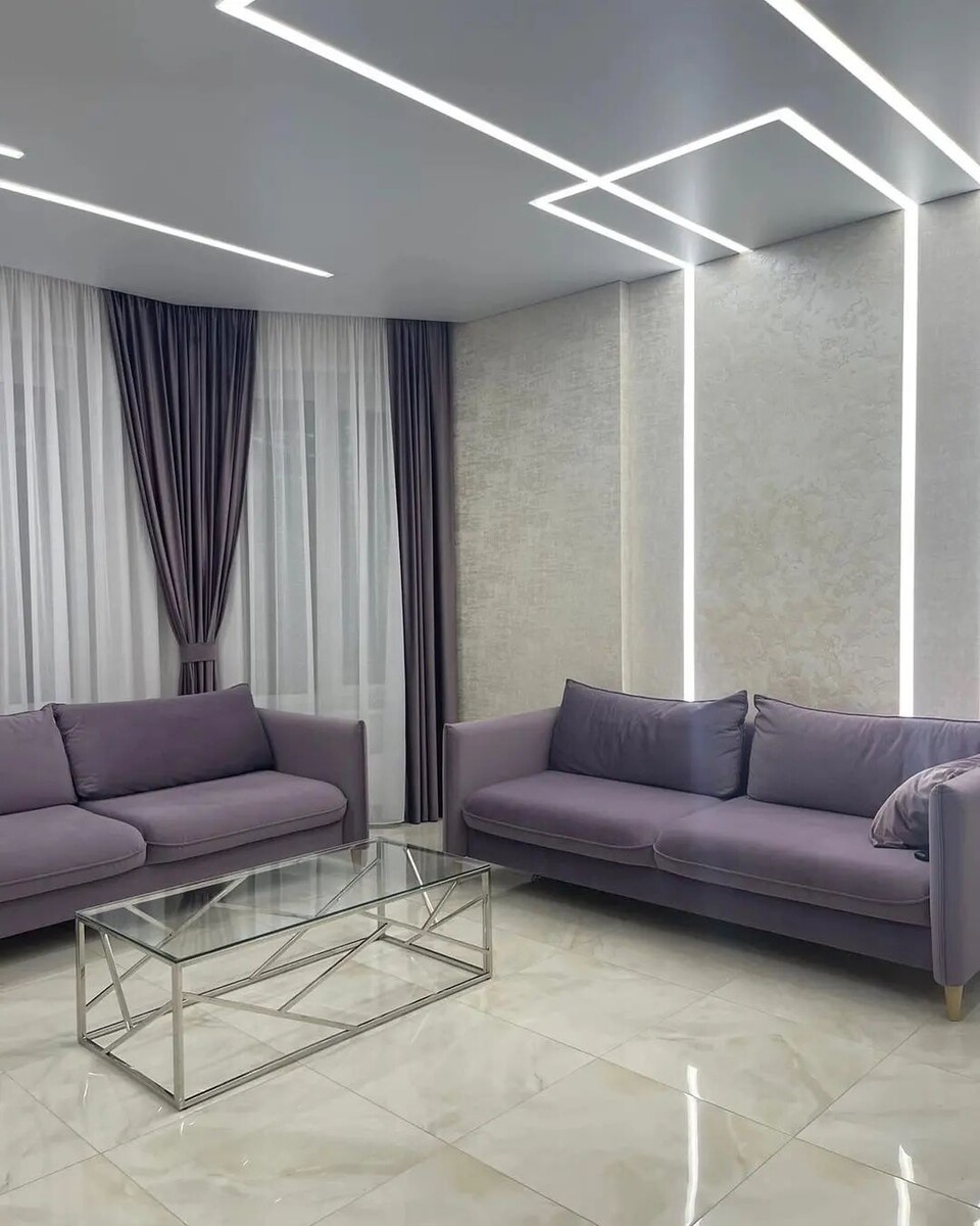 Проект кухни-гостиной с керамогранитом KERRANOVA 