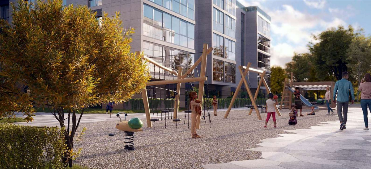 Детская площадка в эко-стиле. Рендер проекта.