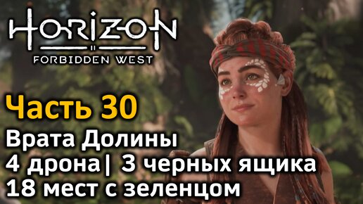 Horizon Forbidden West | Часть 30 | Прохождение | Врата Долины | 4 дрона | 3 черных ящика | Зеленцы