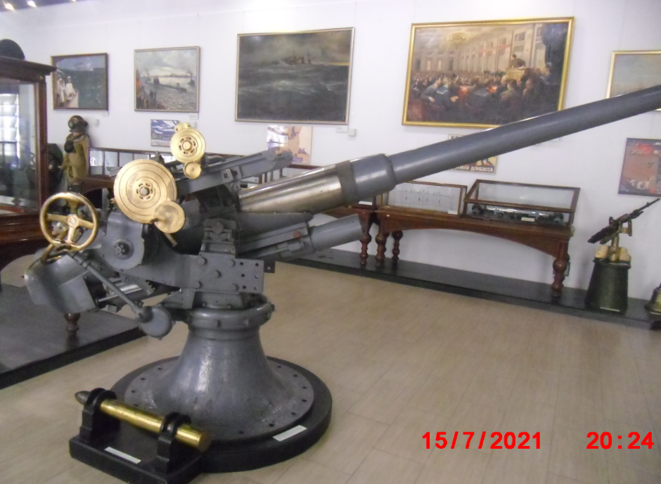 75-мм/50 орудие из коллекции ЦВММ, дата съемки - 15 июля 2021 года