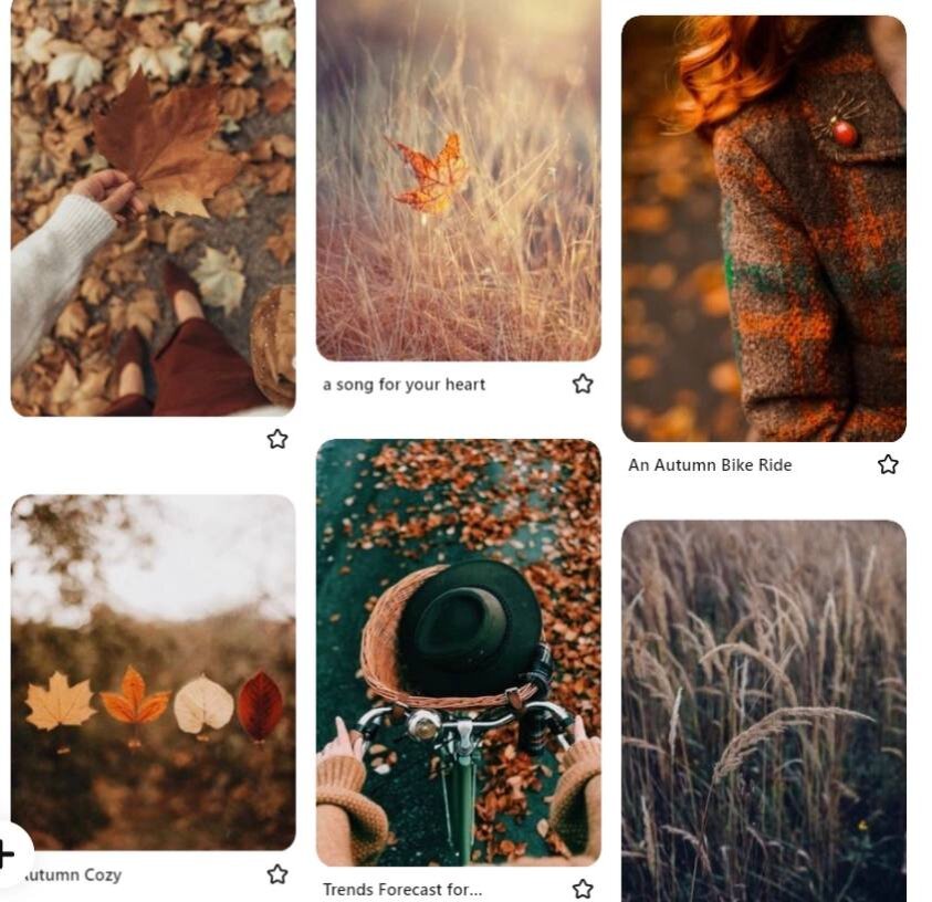 Фрагмент подборки референсов на Pinterest