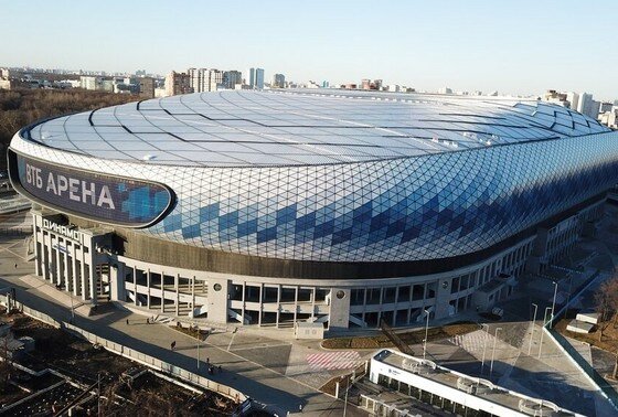    Вид с квадрокоптера на обновленный футбольный стадион «Динамо»