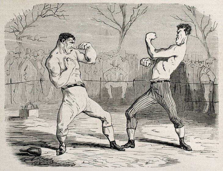 Бокс друг против друга. Кулачные бои Англия 19 век. Кулачные бои в Англии. Бокс в древности. Бокс иллюстрации.