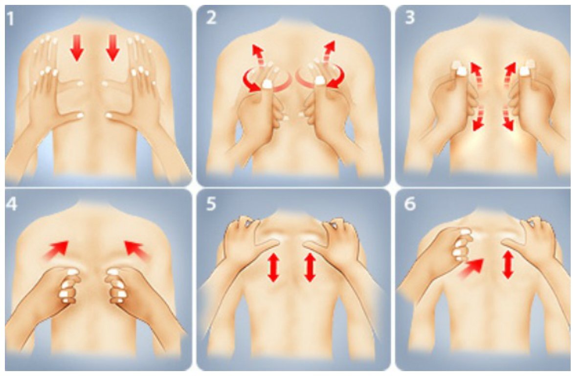 Массажные движения для спины для начинающих в картинках пошагово