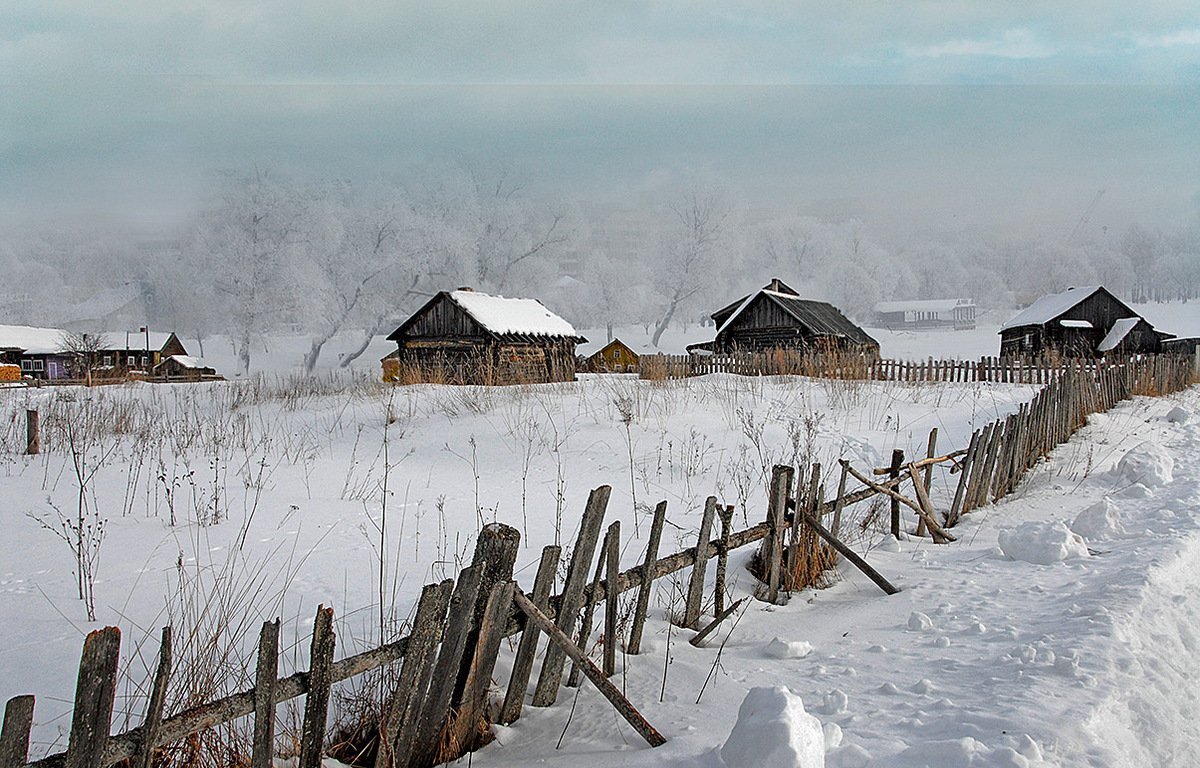 Русская зима в деревне