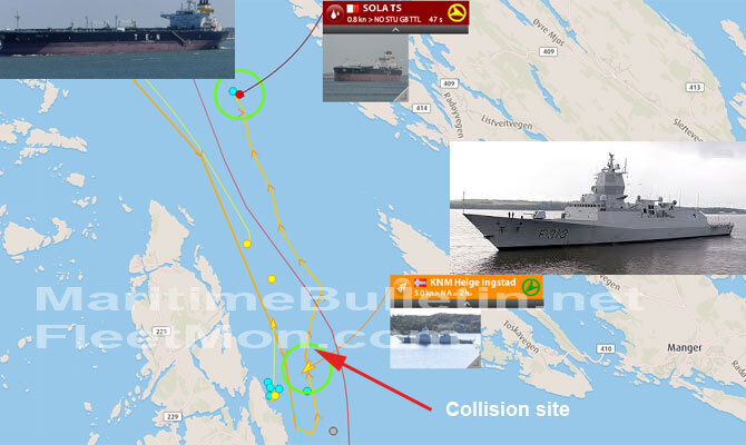 Карта района аварии. Изображение:  Maritime bulletin