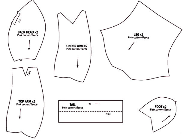 Схема для шитья свинки 