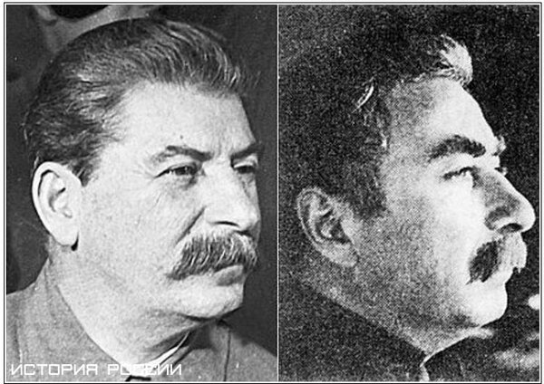 Сталин (слева) и его двойник Феликс Дадаев
