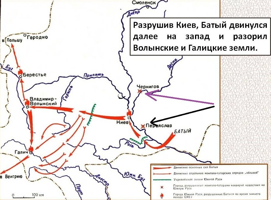 Походы хана батыя карта