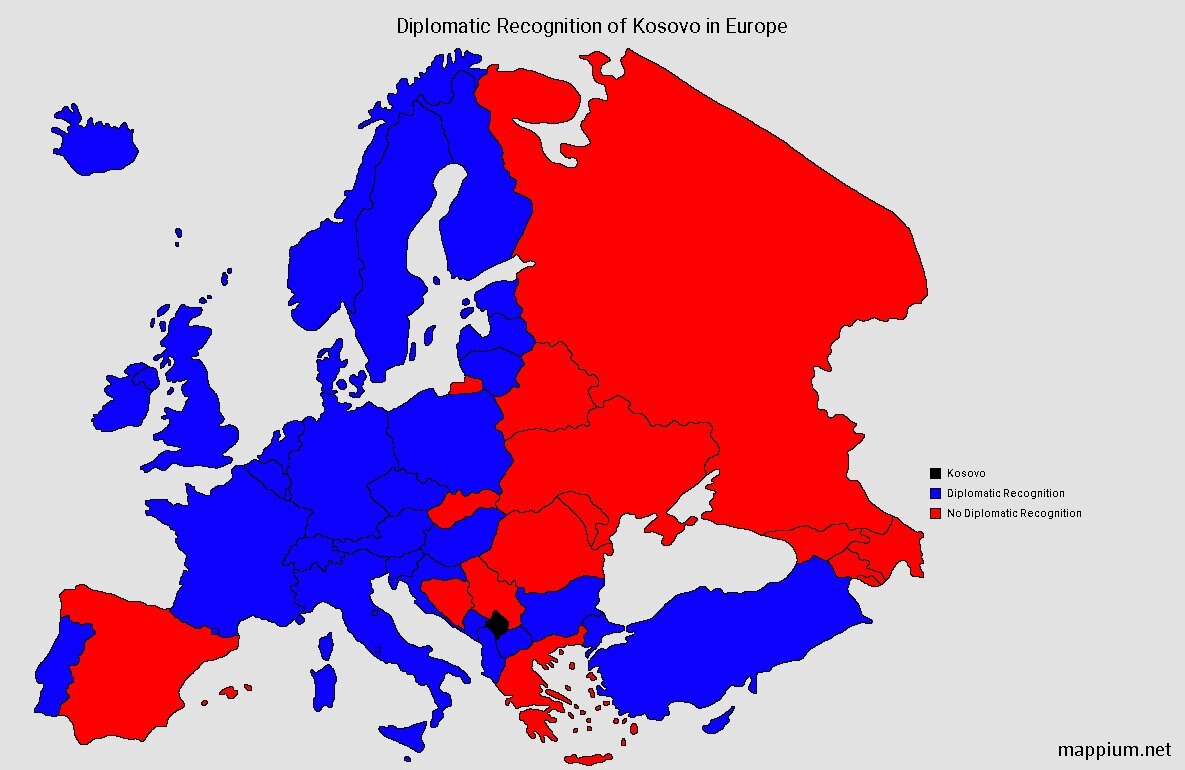 Карта признания косово