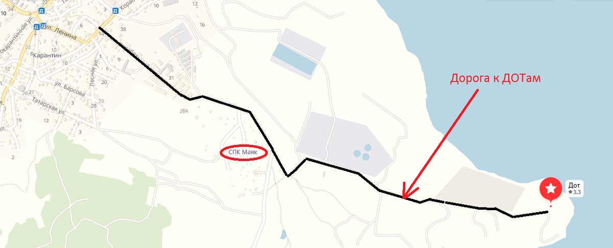 Маршрут к ДОТам. 