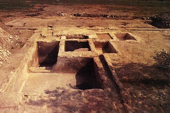 Раскопки производства вина в регионе Коньяк, около III век н.э.