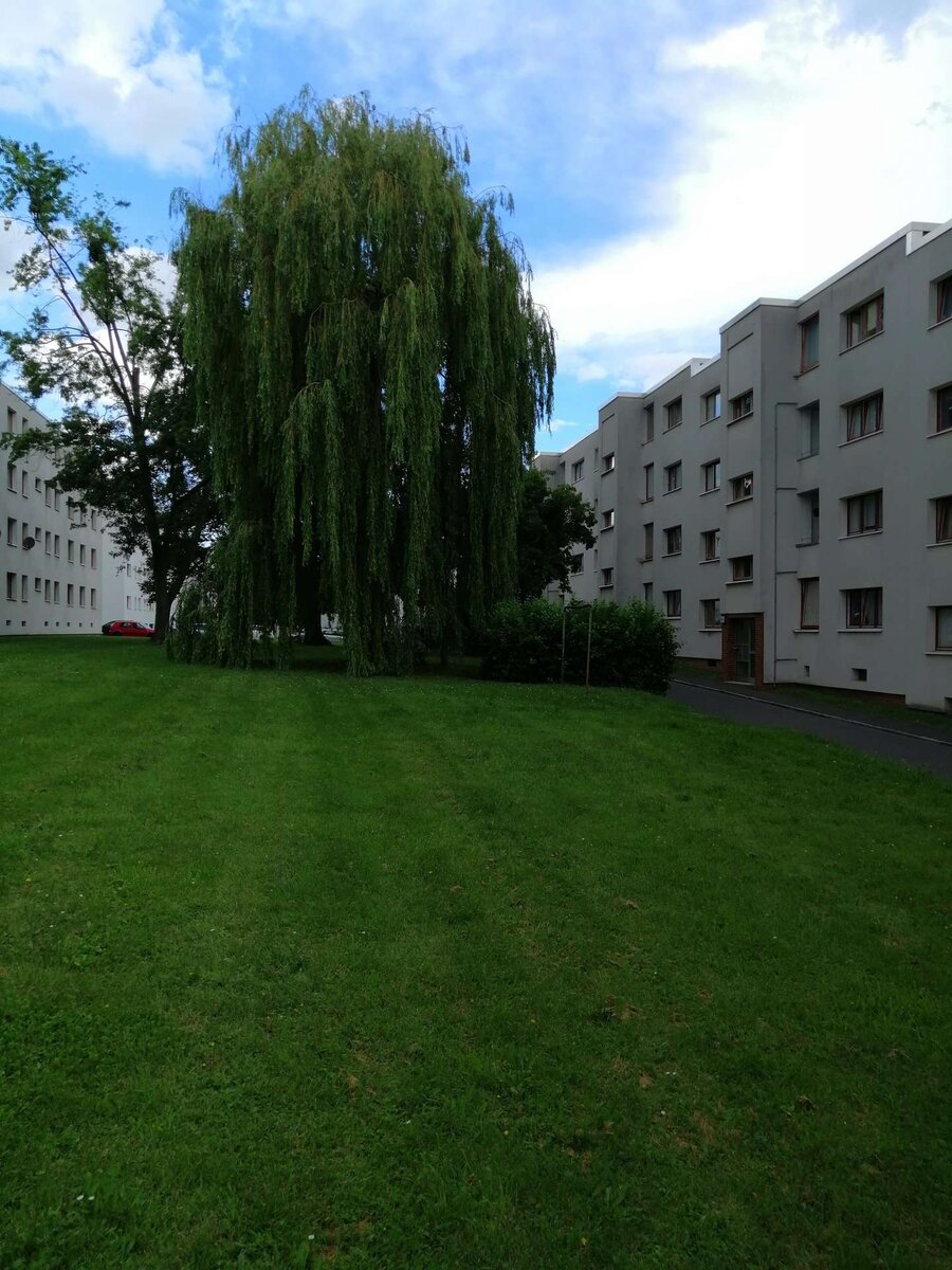 Пространство между двумя жилыми домами одной улицы.