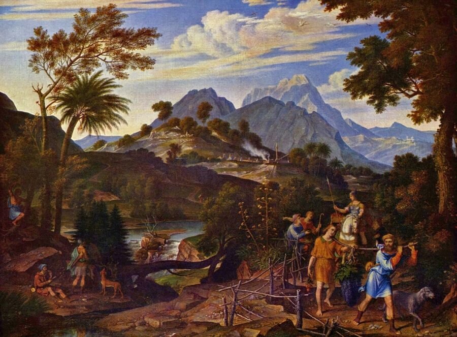 Пейзаж с дарами Земли Обетованной. Йозеф Антон Кох, 1816. Изображение: Википедия (CC0 Public Domain)