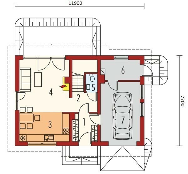 План первого этажа. Источник изображения: канал Яндекс Дзен GoodProject.