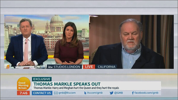 Интервью с Томасом Марклом на ITV (кадр из программы Good Morning Britain)
