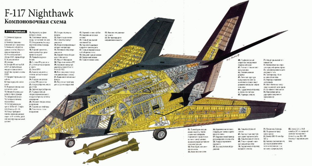 Lockheed F-117 Nighthawk в разрезе