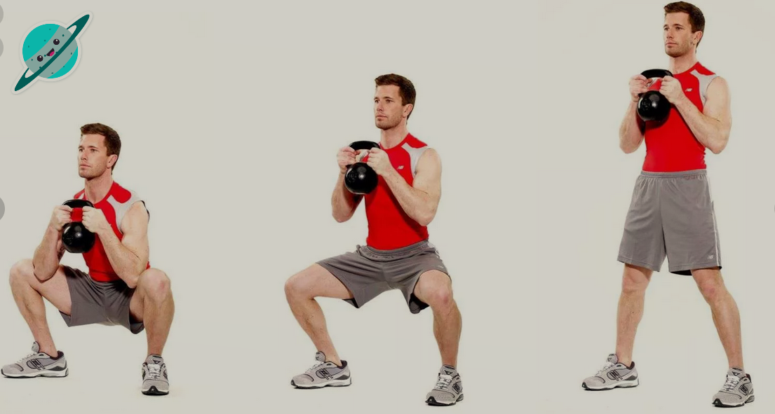 приседание с гирей