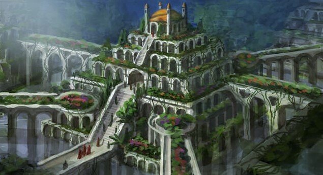 Тенистые сады выросли прямо на крышах дворца.