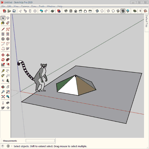 Рисование параллельных и перпендикулярных линий в SketchUp