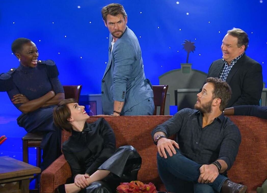  Крис Хемсворт, Крис Пратт, Скарлетт Йоханссон.