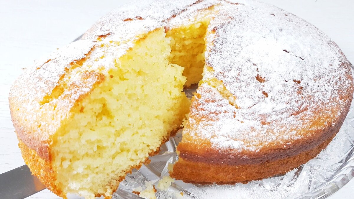 Пышный пирог на кефире, без миксера