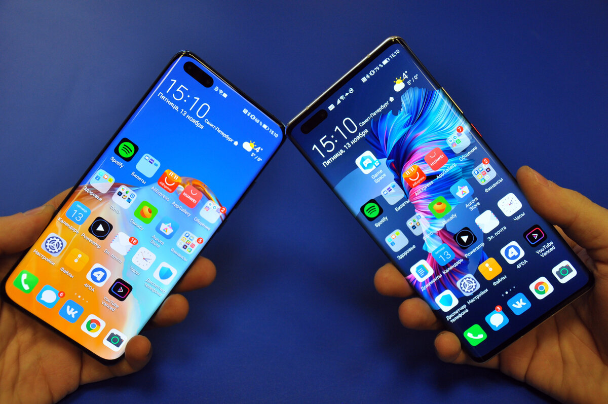 Huawei P40 Pro (слева) и Huawei Mate 40 Pro (справа)
