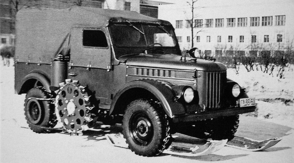 ГАЗ-69 с опускными колесами фрезами