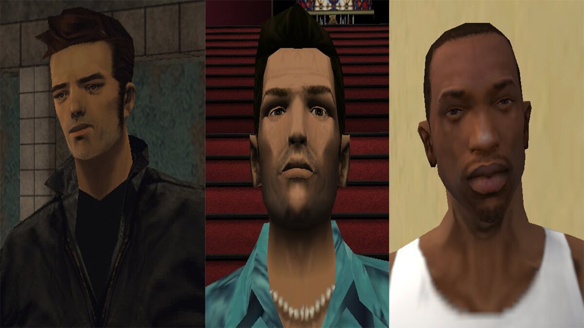 Клод (GTA 3), Томми Версетти (GYA Vice city), Карл Джонсон "СиДжей" (GTA San Andreas)