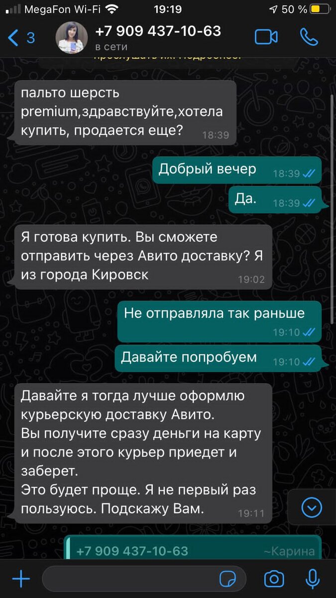 Переписка с мошенником N1