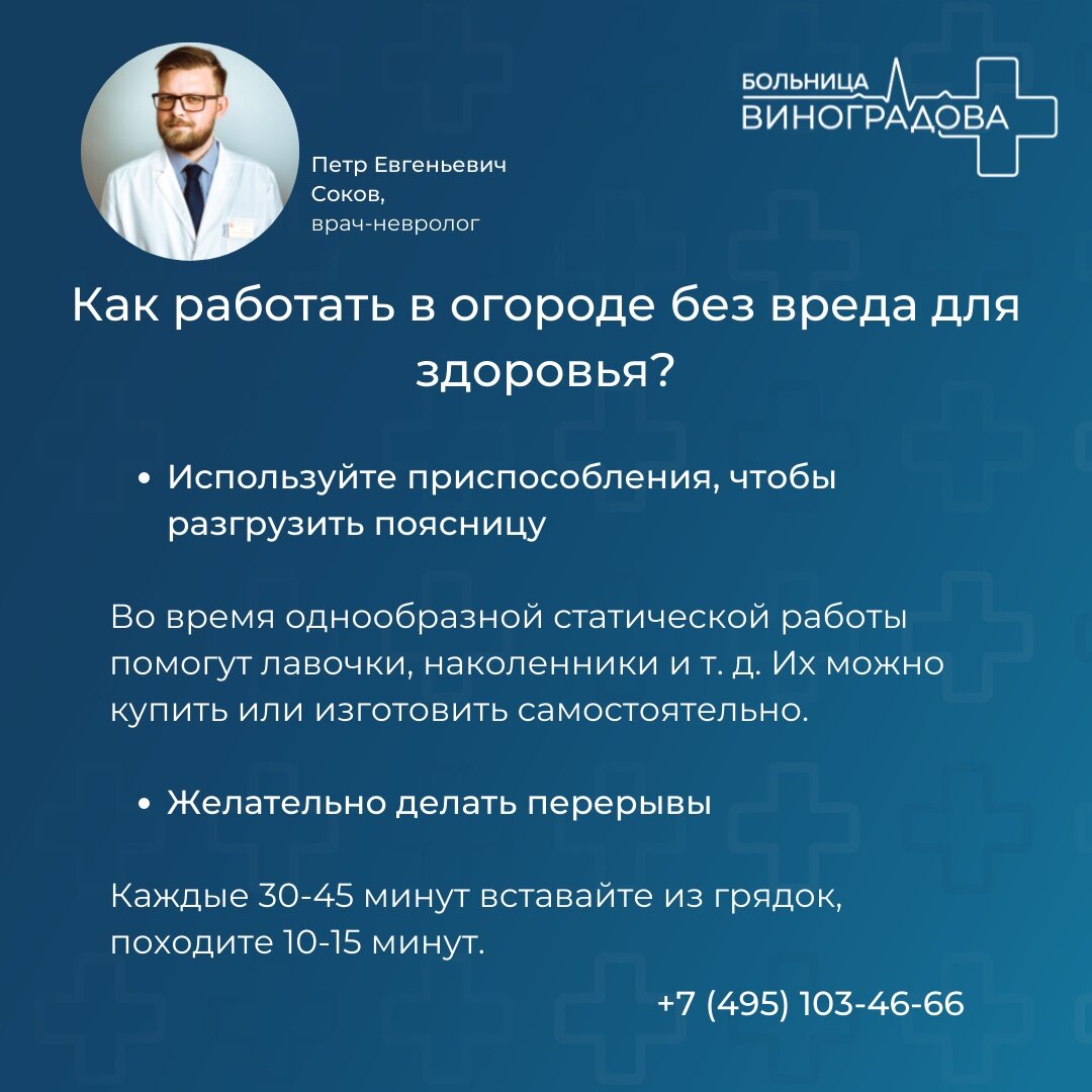 Как не сорвать спину во время дачных работ? | Больница им. В.В. Виноградова  | Дзен