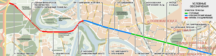 Краснопресненский проспект в этом виде мог стать самым длинным проспектом Москвы, но не смог