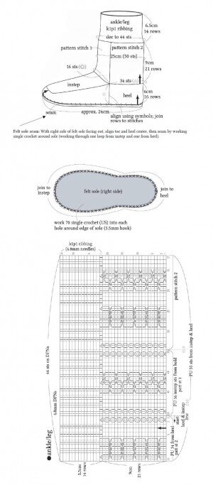 Схемы вязания сапожков