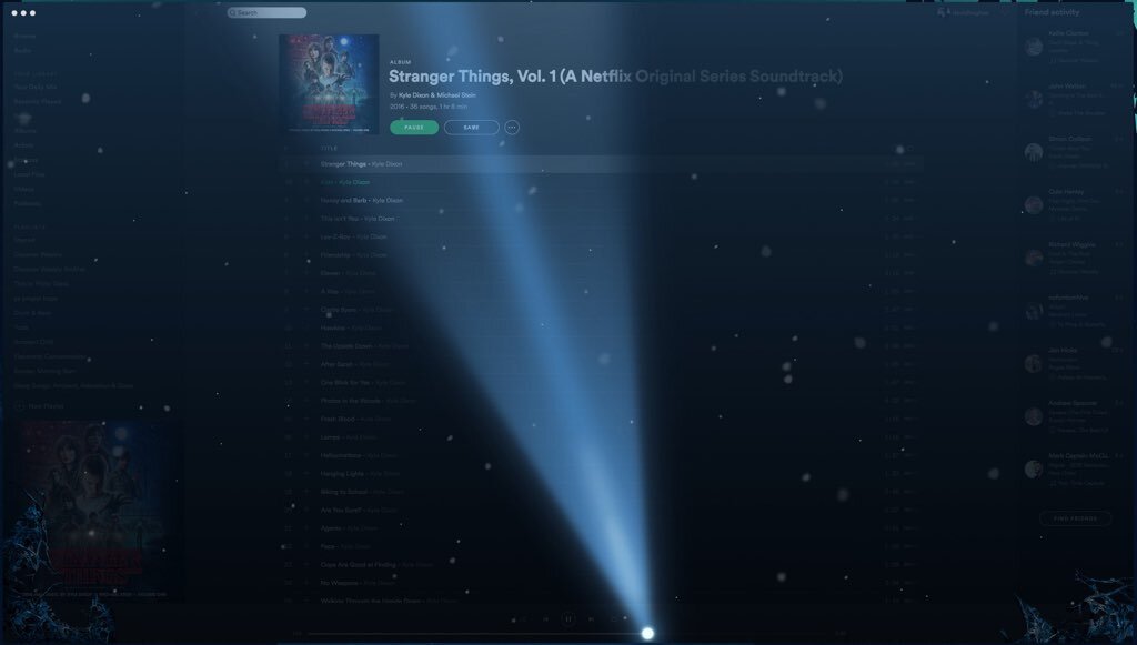 Скриншот из десктопного приложения музыкального сервиса Spotify