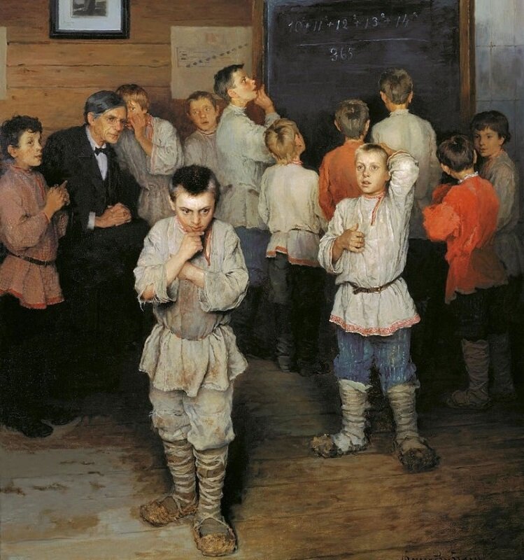 Николай Богданов-Бельский. Устный счёт. В народной школе С.А. Рачинского. 1895.
