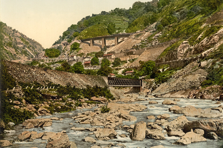 Петля Бьяскина (Loop Biaschina). Фото из архива библиотеки конгресса США. Ориентировочно 1890-1900 гг. 