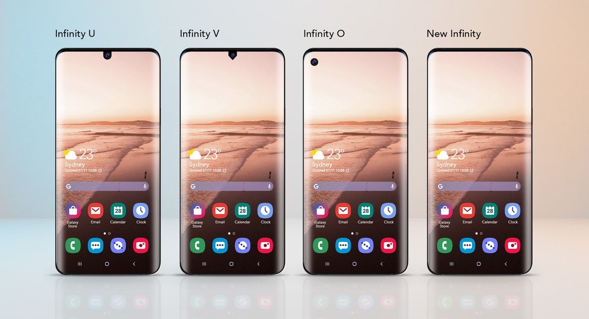 Варианты новых дисплеев Samsung.