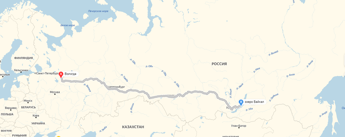 Приближенно маршрут рисовался так