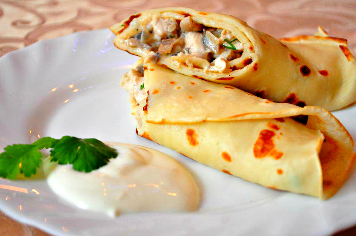 Блины с курицей и грибами фото 5 вкусных начинок для блинчиков Секреты кулинара Дзен