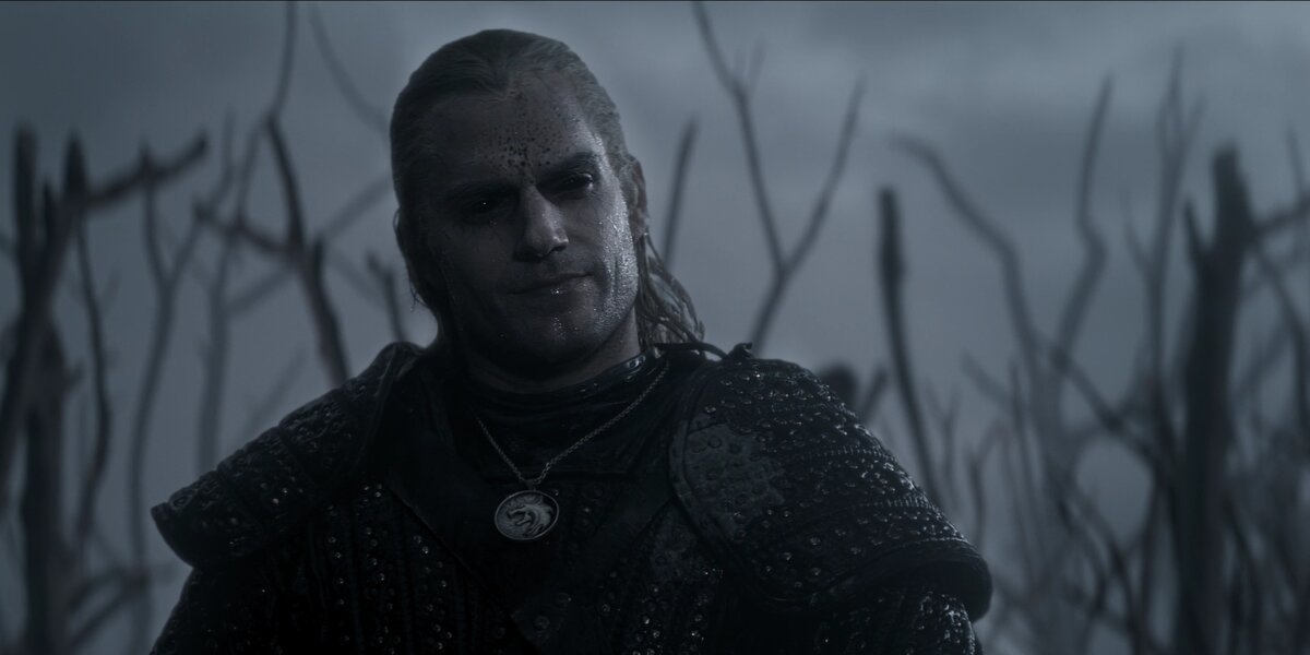 Кадр с Геральтом из начала серии