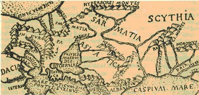 Фрагмент карты Клавдия Птолемея