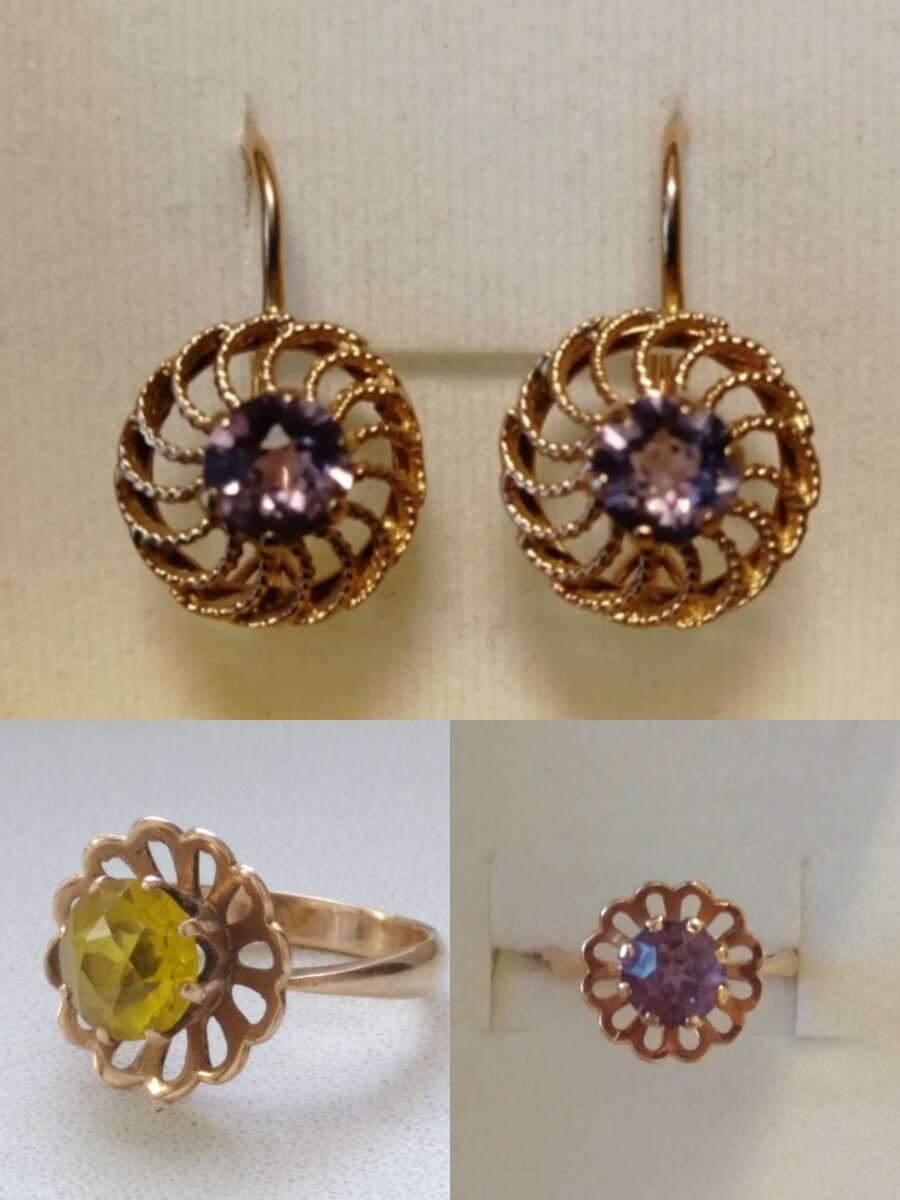 Кольца и серьги. 