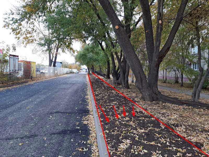 На правой обочине дороги, что ведет на мою парковку, я третий день, в вялом темпе, веду раскопки.