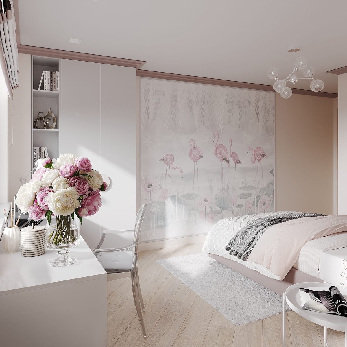 На противоположной стене тоже обои от Alltowall