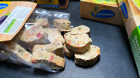 Овощные наггетсы, которые были куплены по акции за 49 рублей 