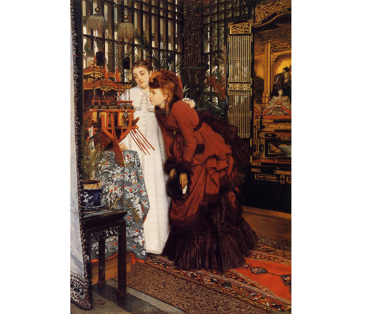 "Молодые женщины, разглядывающие произведения японского искусства", Джеймс Тиссо, 1869. (с) Из коллекции Художественного музея Цинциннати