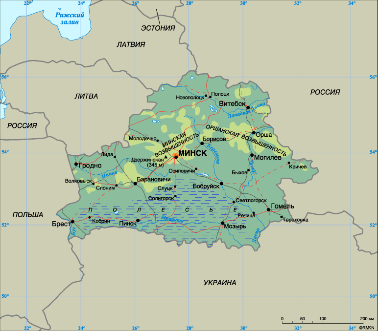 Карта беларуси слоним