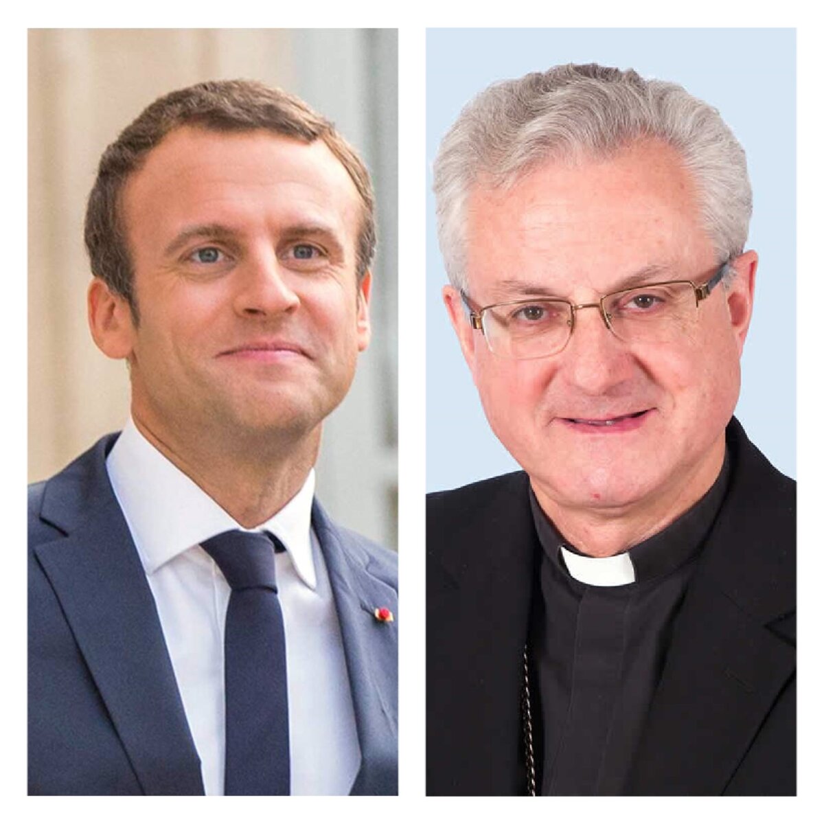 Президент Франции Эмманюэль Макрон  и архиепископ Урхельский  Жоан Энрик Вивес-и-Сисилья. Общественное достояние